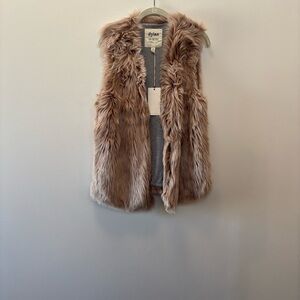 Dylan Plush Faux Fur Vest in Brown